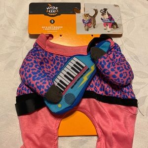 80’s keyboard guitarist S (up to 20 pounds) pet costume